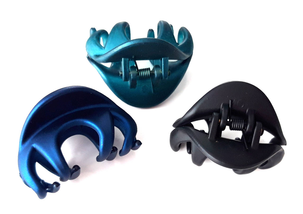 

Крабы для волос Fashion каучук 3 шт 4х2,5 см, Разные цвета