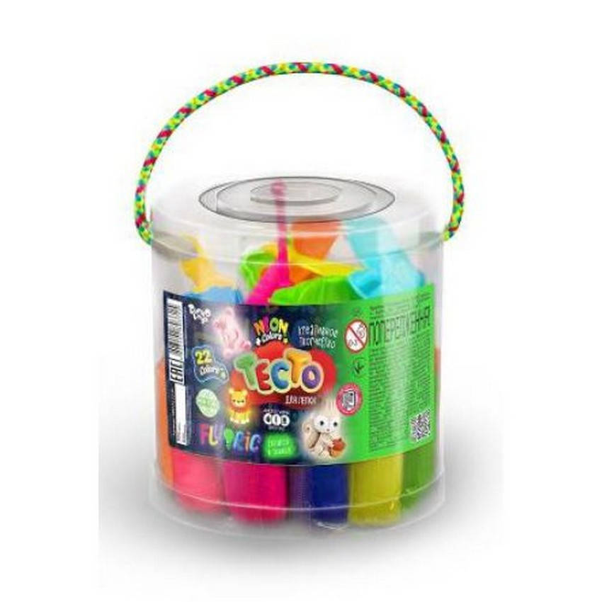 

Тісто для ліплення Fluoric 22 кольори в тубусі Danko Toys, Разные цвета