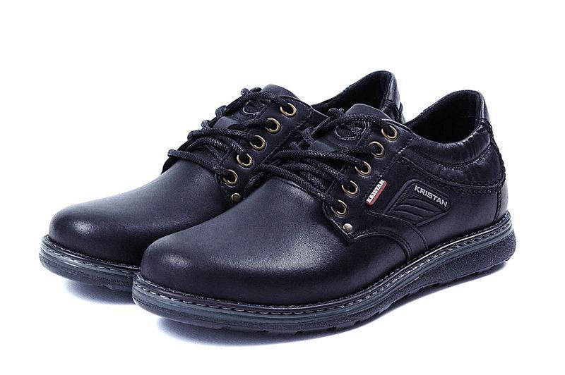 

Мужские кожаные туфли Kristan black 43, Черный