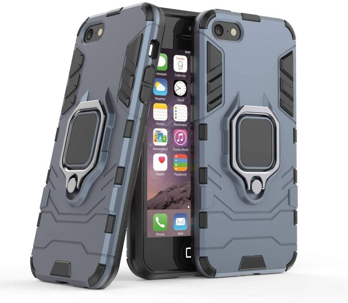 

Чехол Iron Ring для Iphone 5 / 5s / SE бронированный Бампер с подставкой Dark-Blue