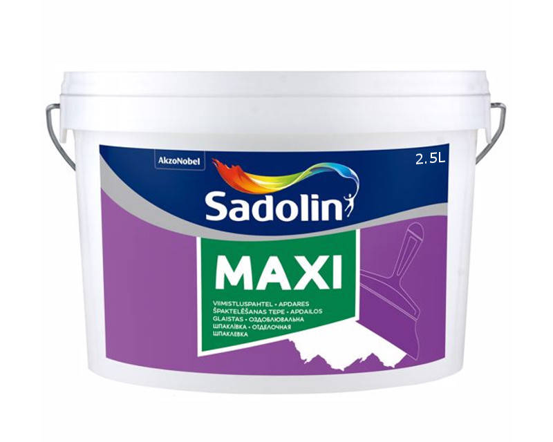 

Шпатлевка акриловая SADOLIN MAXI финишная белая 2,5л, Белый