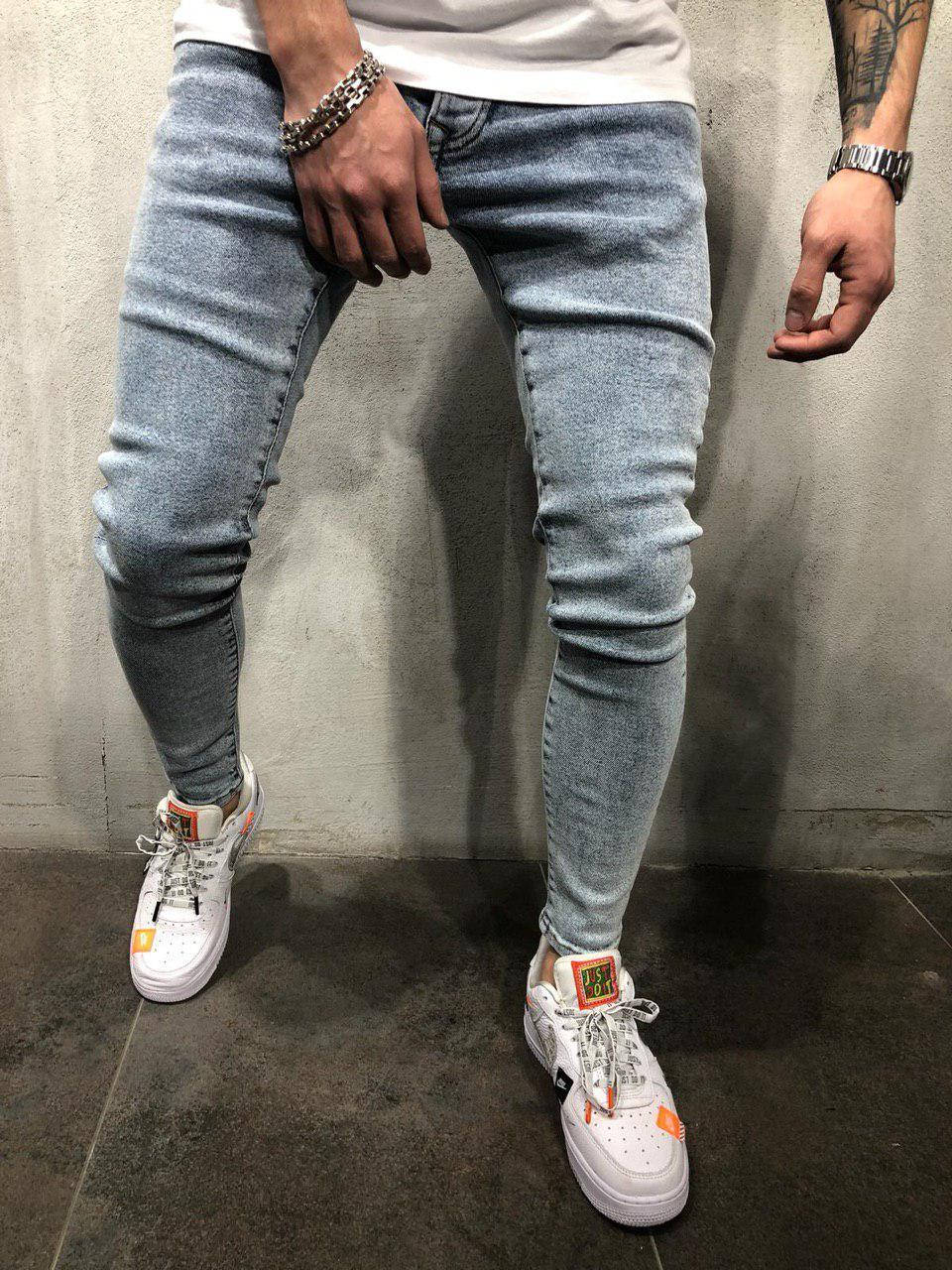 

Джинсы мужские светло - синие весна осень лето зауженные джинсы ЛЮКС КАЧЕСТВО 34