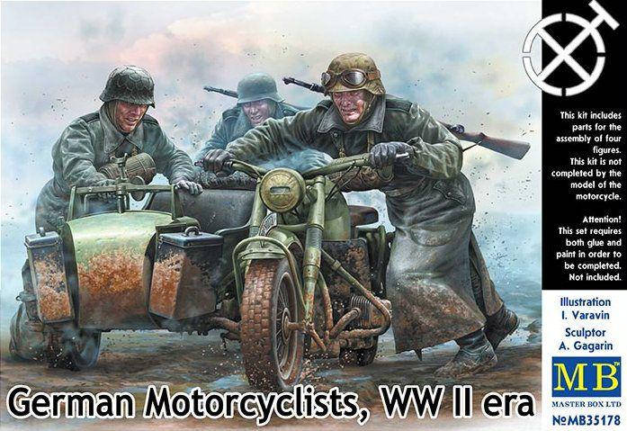 

Немецкие мотоциклисты, период Второй мировой войны. 1/35 MASTER BOX 35178