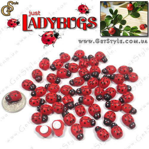 

Декоративные божьи коровки на липучке - "Ladybugs" - 50 шт