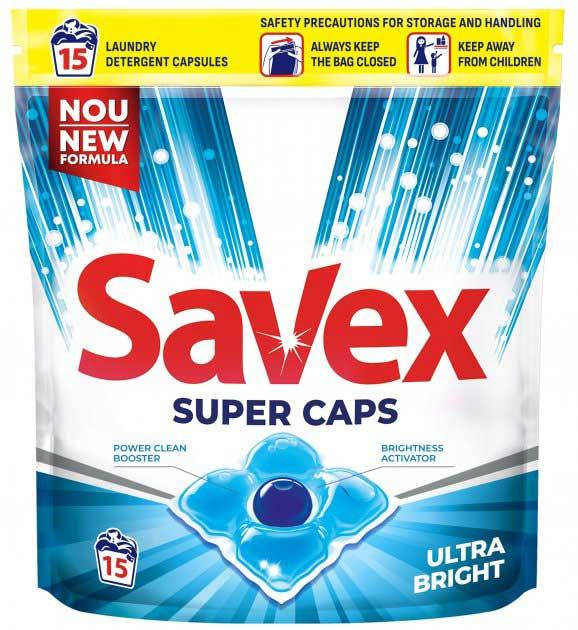 

Капсулы для стирки Savex Super Caps Ultra Bright 15 шт