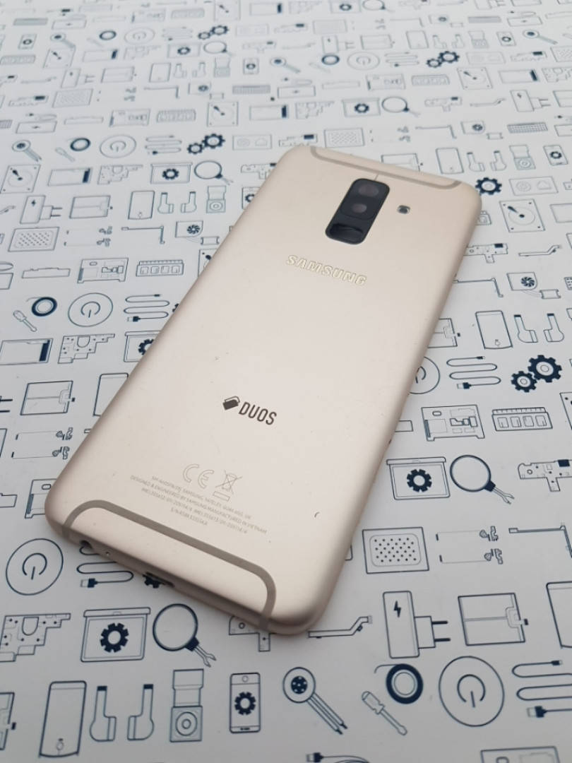

С дефектом. Задняя крышка Samsung A605FN A6 Plus 2018 золотая Сервисный оригинал с разборки, Золотистый