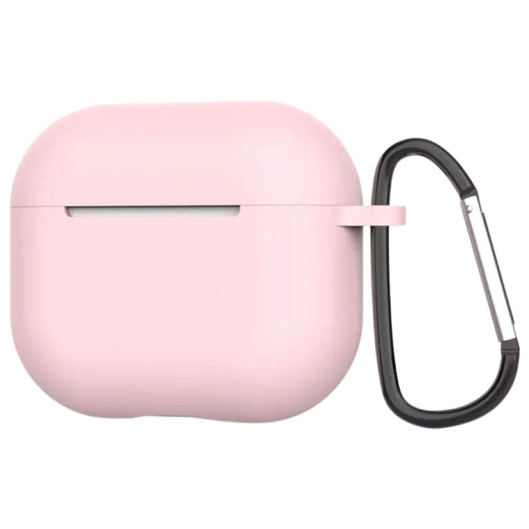

Силиконовый чехол с карабином для AirPods 3 (2021) (на аирподс 3) розовый, Разные цвета
