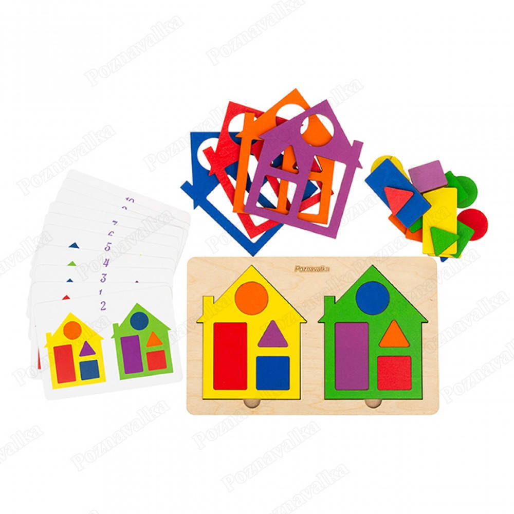 

Деревянная игра Шесть домиков Познавалка Poznavalka