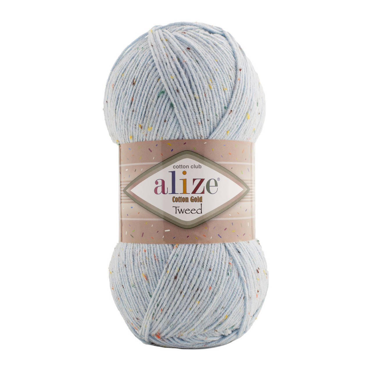 

Пряжа Alize Cotton Gold Tweed коттон голд твид голубого цвета 513