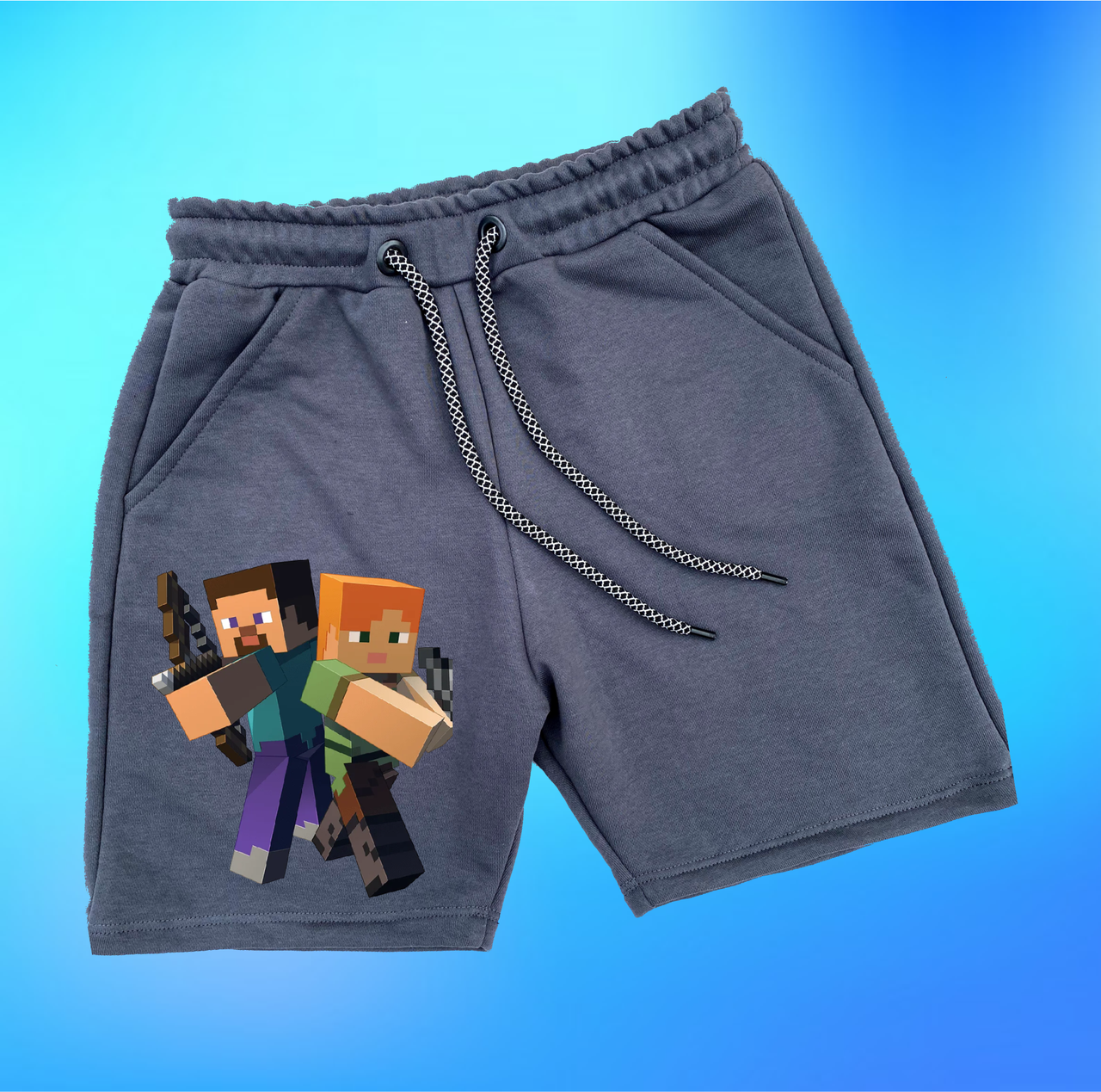 

Шорты Детские Minecraft Серый Графит Размер 140