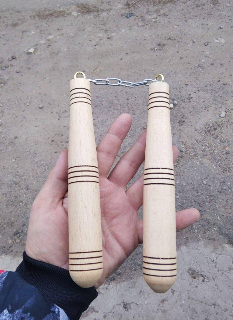 

Подарок прикол - нунчаку (нунчаки) - детская эко игрушка