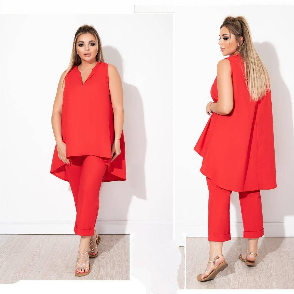 

Женский костюм туника и брюки до 62 размера