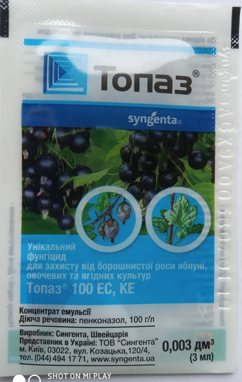

Фунгіцид Топаз 100 EC, к.е. 3мл. Syngenta (оригінал).