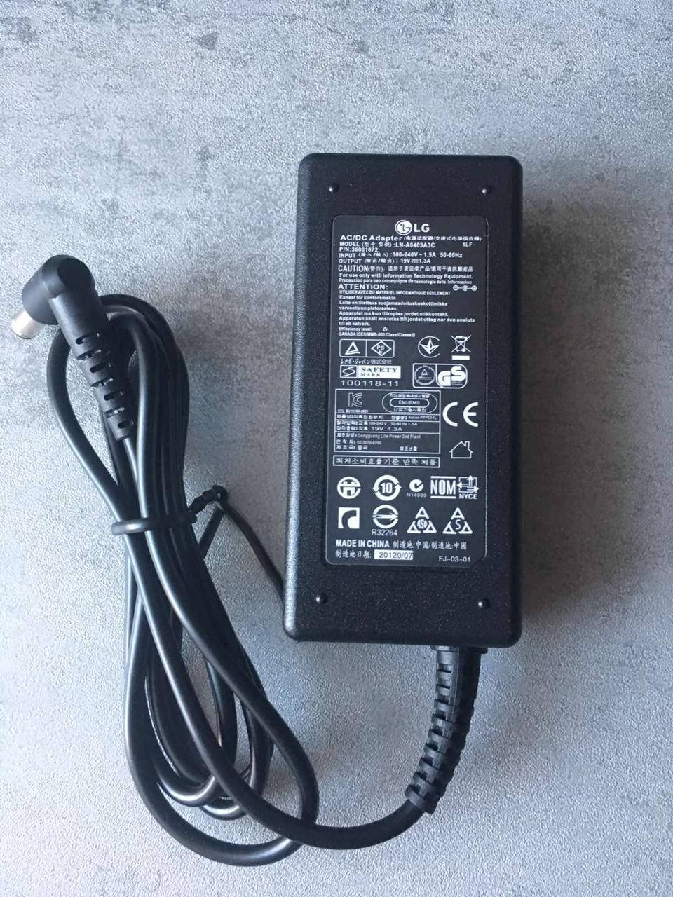 

Блок питания, адаптер для монитора LG 19V 25W 1.3A 6.5*4.4 мм c иглой
