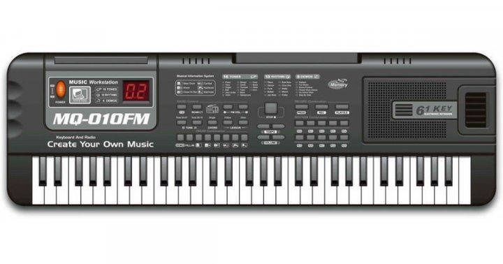 

Детский синтезатор, пианино, орган MQ 010 FM, 61 клавиша, FM радио, микрофон, от сети