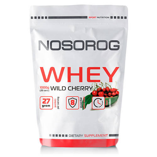 

Сывороточный протеин концентрат Nosorog Whey (1 кг) носорог вей дикая вишня