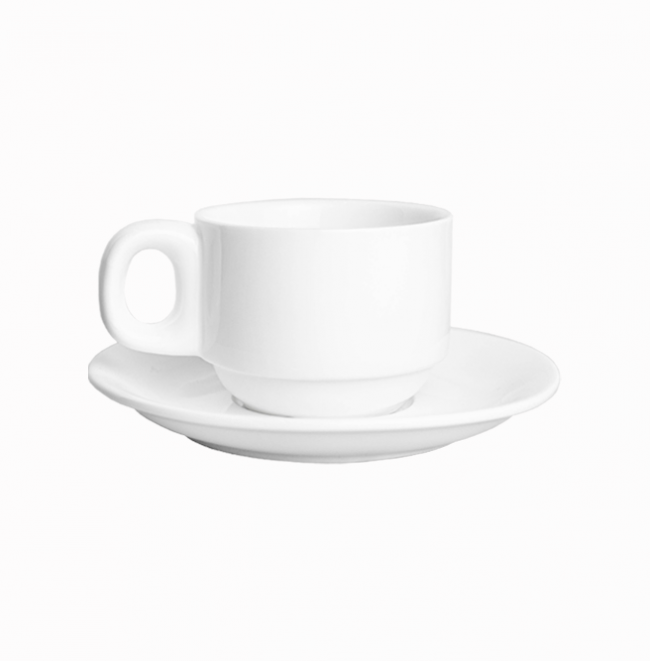 

Чашка для американо кофейная с блюдцем фарфоровая Extra white 150мл Helios (W284), Белый