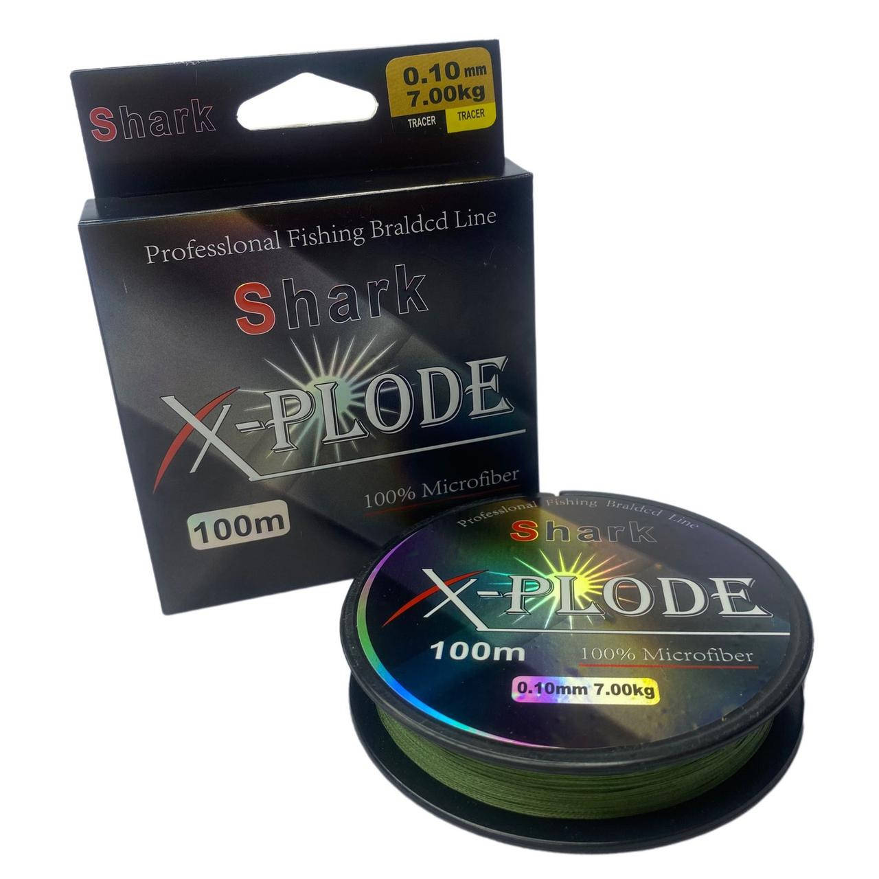 

Шнур Shark X-PLODE 0.10 - 0.40 mm 100 м, Зелёный