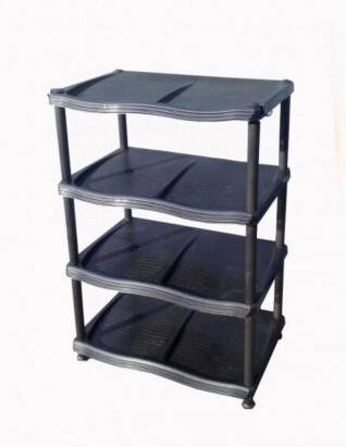 

Пластиковая Полка для обуви 4 секций 47х30х59 см, Черный