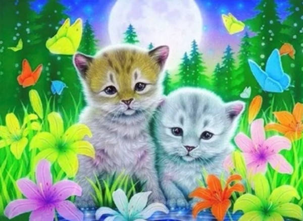 

Алмазная вышивка. Картина на картоне "Мы в сказке" , размер 21х25