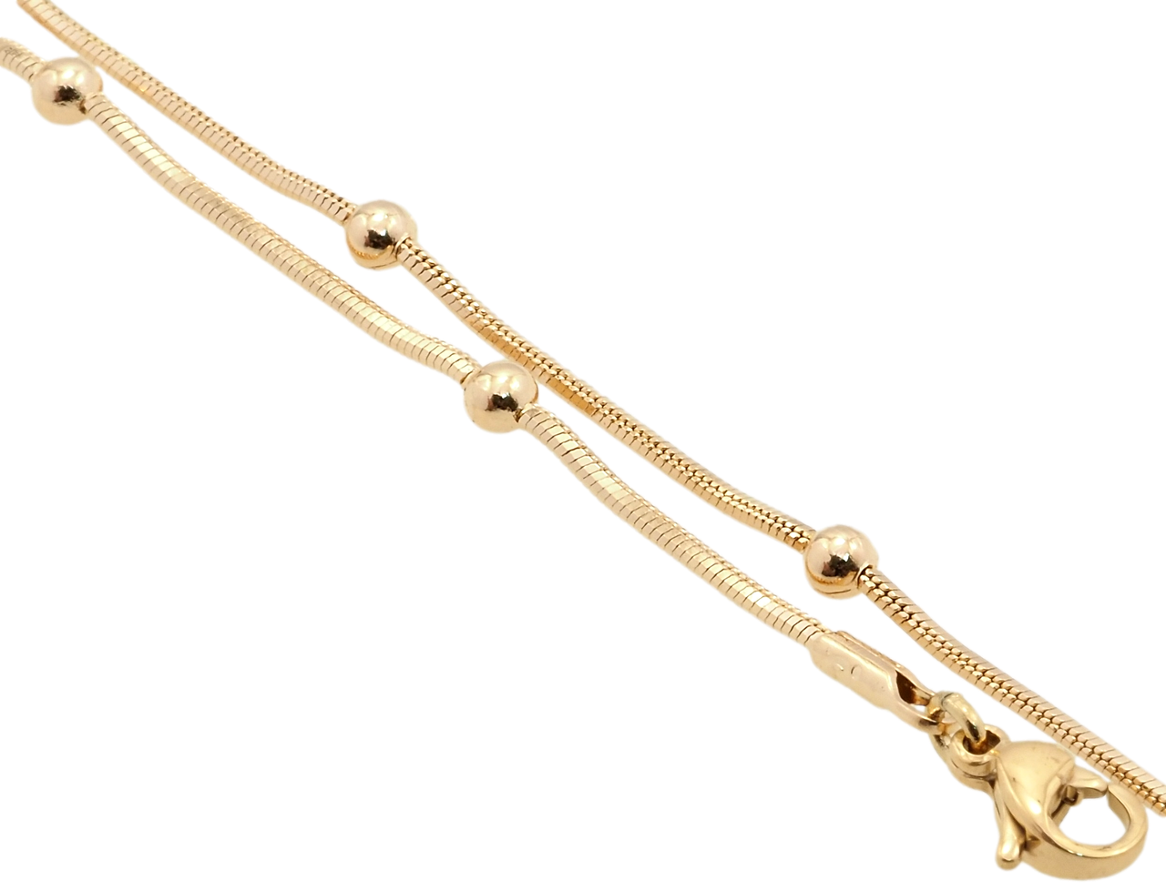 

Цепочка Xuping Позолота 18K "Плетение Ювелирный шнур с бусинами" длина 45см х 1мм