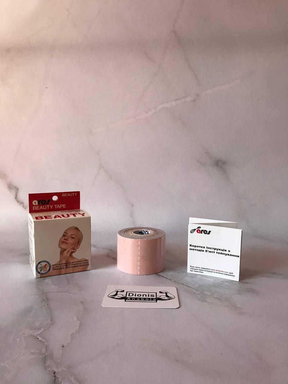 

Кинезио тейп для лица Ares Beauty 5 см * 5 м белый и розовой (Арес Бюти) Тілесно-розовий