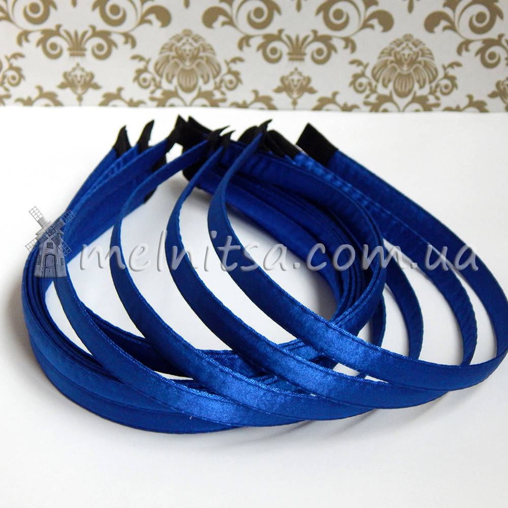 

Обруч металлический в атласе, 1 см, синий