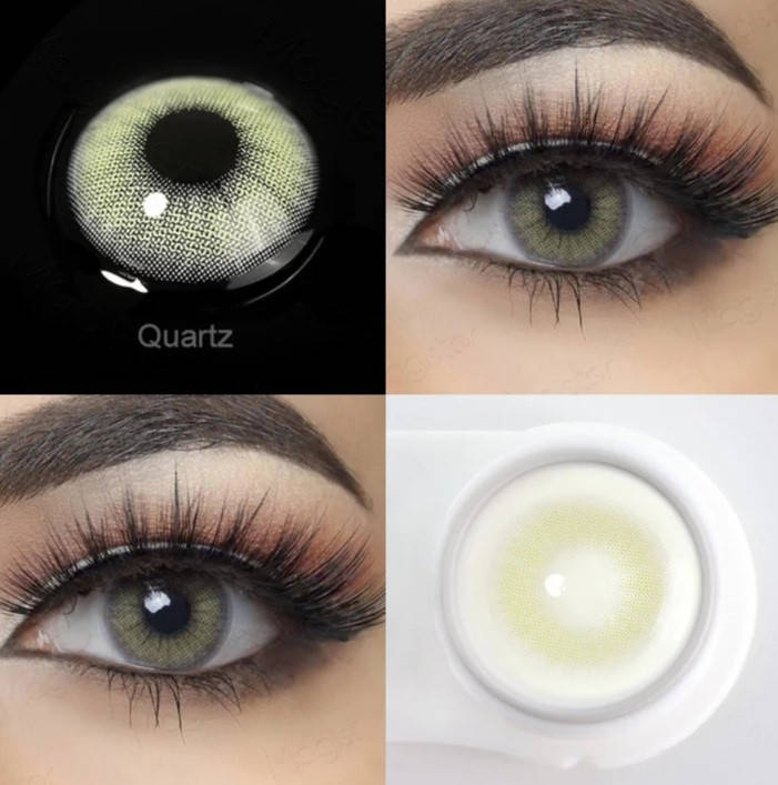 

Цветные линзы для глаз дымчато-серый Quartz + контейнер для хранения в подарок