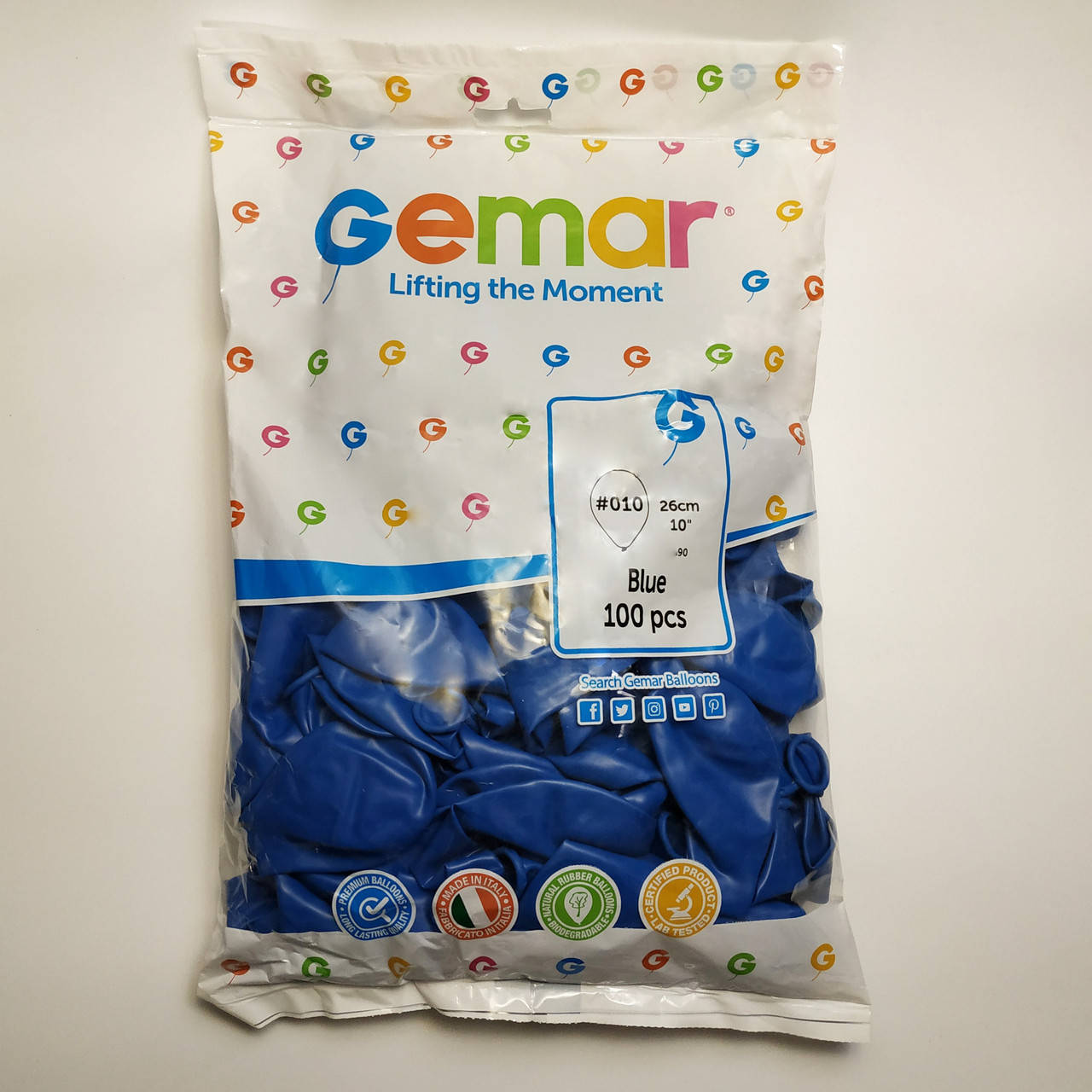 

Воздушные шары Gemar пастель 10"(26 см) синий 100 шт