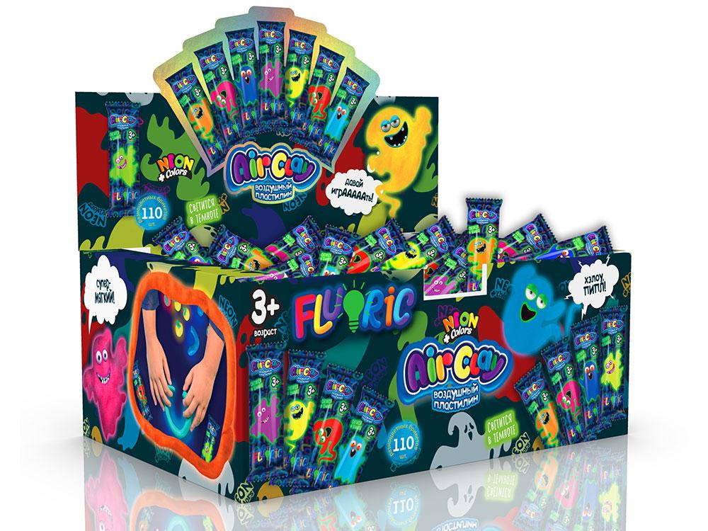 

Воздушный пластилин в брикетах "AIR CLAY" FLUORIC Danko Toys, Разные цвета