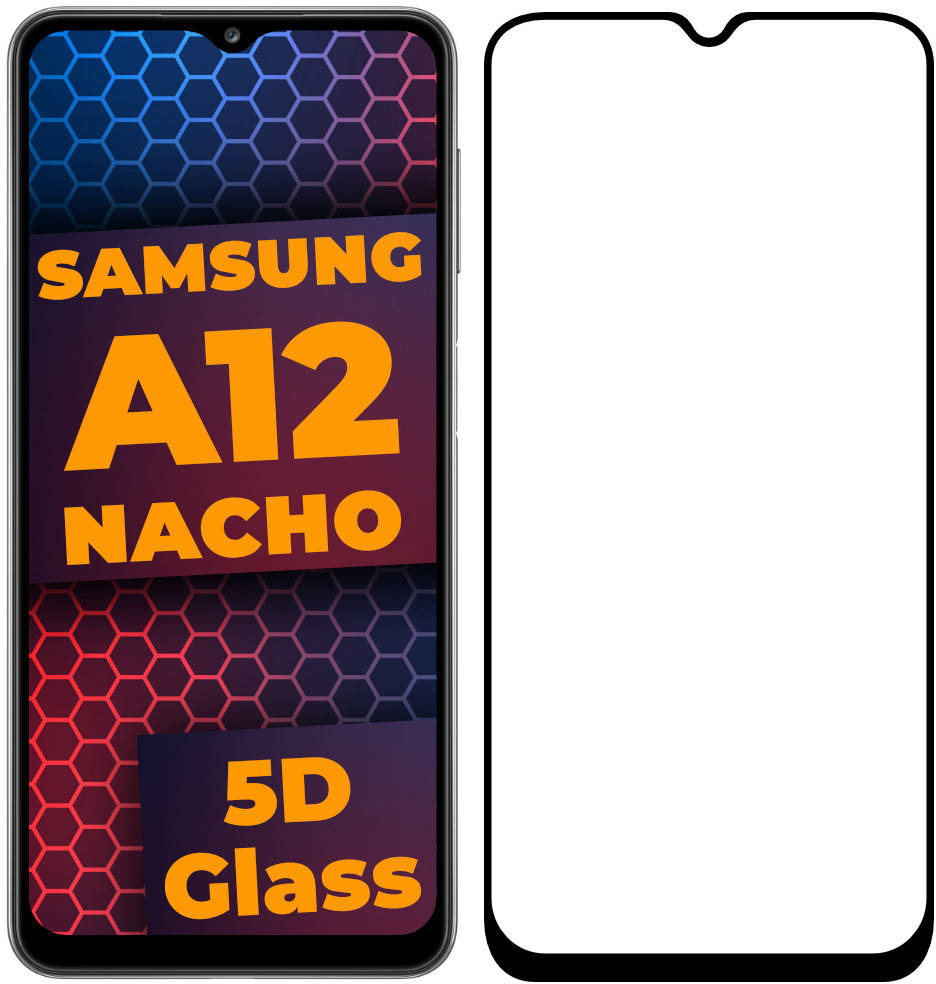 

5D стекло Samsung Galaxy A12 Nacho A127 (Защитное Full Glue) Black, Черный