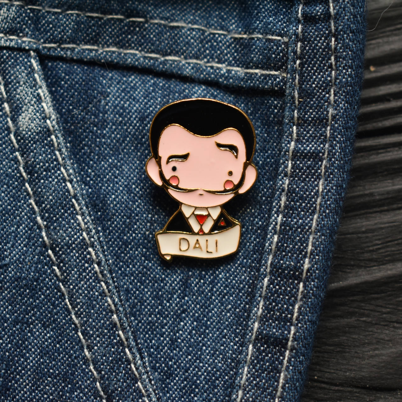 

Значок, брошь-значок, пин из металла на одежду, металлический значок "Сальвадор Дали"