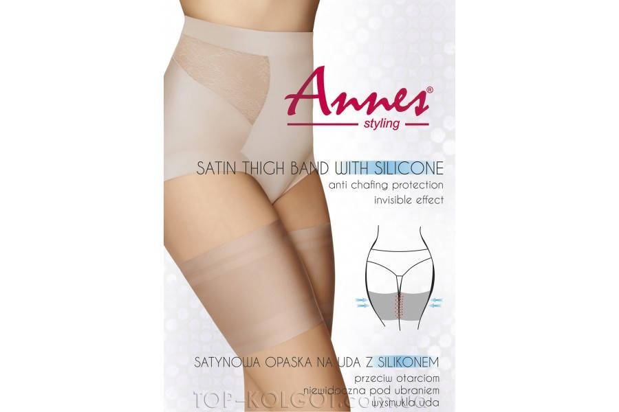 

Сатиновые повязки-бандалетки на силиконе ANNES Satin Thigh Band, Natural (телесный)