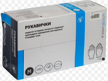 

Рукавички латекс із пудрою M