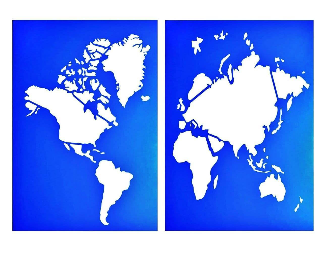 

Трафарет многоразовый для тортов "Карта мира" (два трафарета)