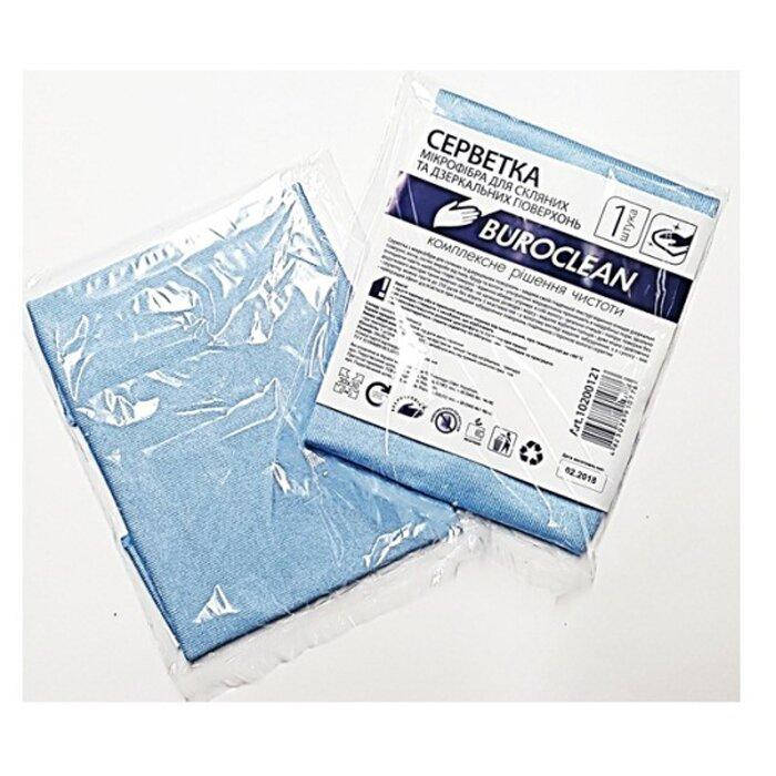 

Салфетка микрофибра для стекла и зеркал Buroclean 30х30, Голубой