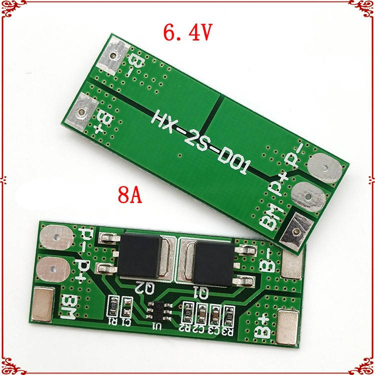 

BMS Контроллер заряда/разряда, Плата защиты 2S LifePO4 7.2...8.4 V 8A (HX-2S-D01)
