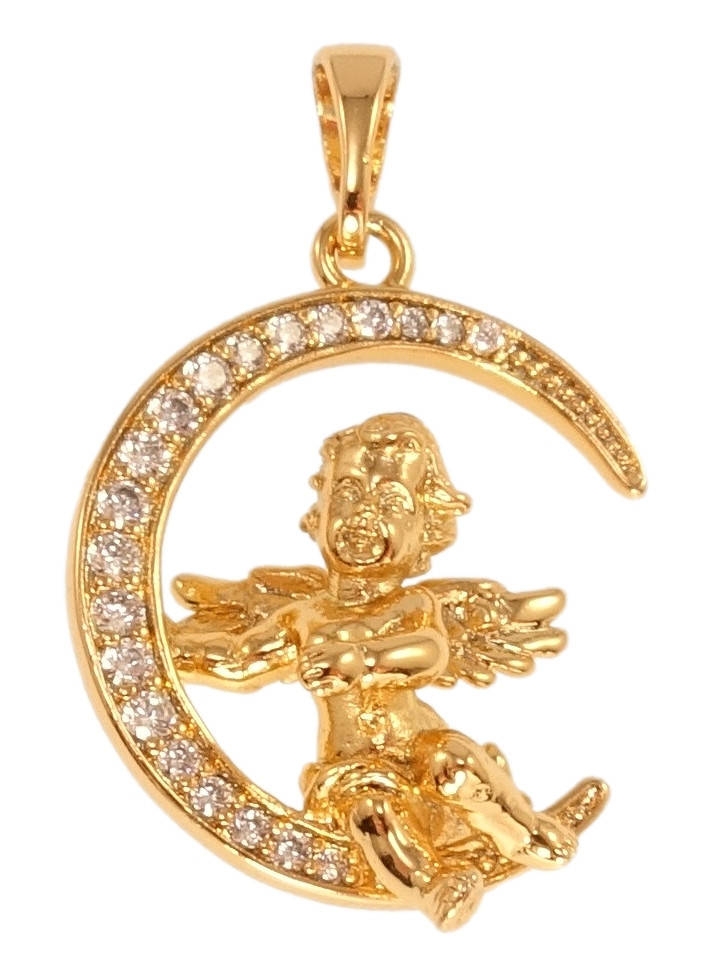 

Кулон Xuping Позолота 18K "Ангелочек в полумесяце"