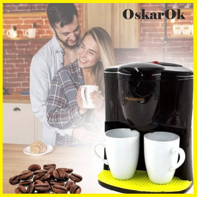 

Капельная кофеварка для дома + 2 чашки Crownberg CB-1560, Кофеварка на две чашки