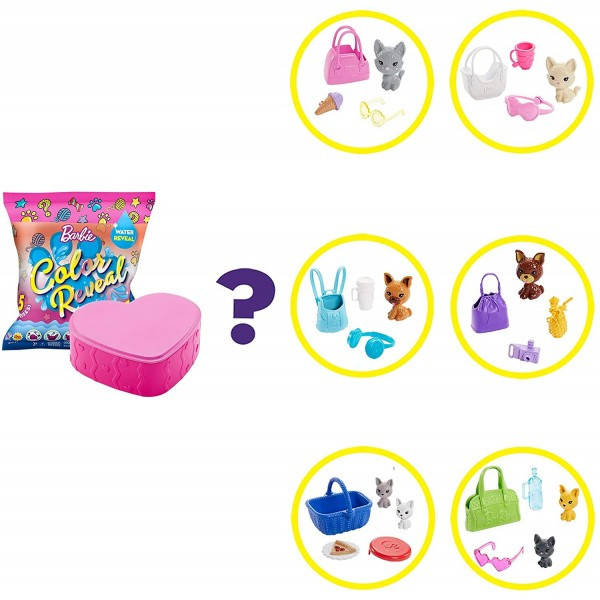 

Игровой набор Барби Цветное перевоплощение, питомец-сюрприз, Barbie Color Reveal Pet Set