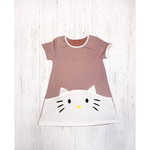 

Платье для девочки демисезон Котики, Пудра