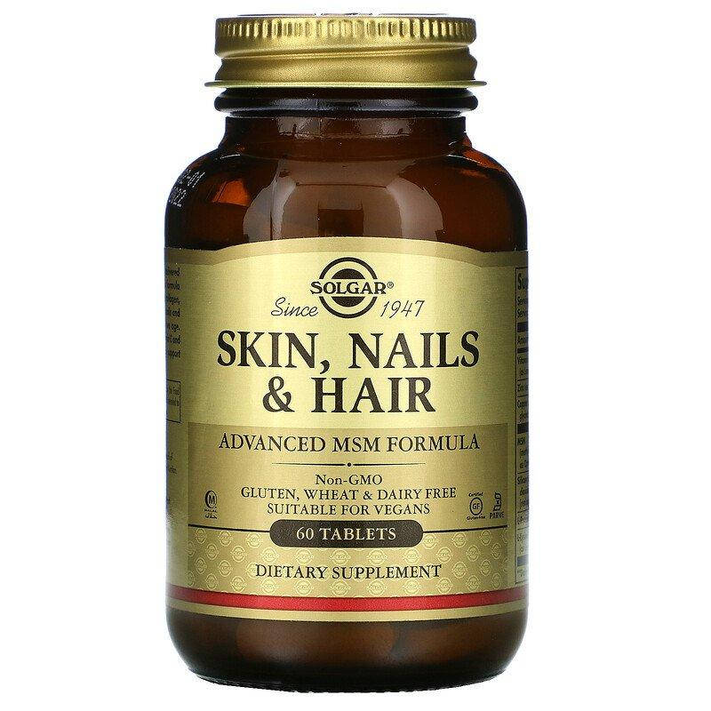 

Skin, Nails & Hair Advanced MSM Formula Solgar 60 таблеток