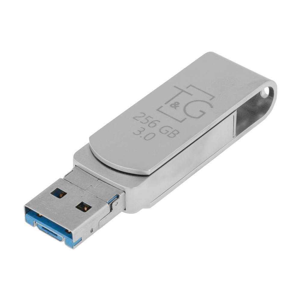 

USB OTG T&G 3&1 Lightning & Android 256gb Metal 007 Колір Сталевый