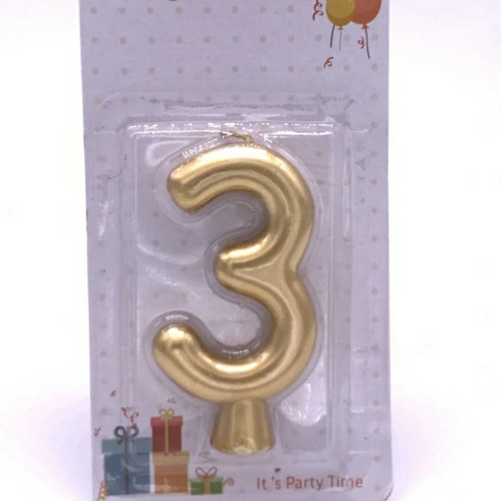 

Свеча-цифра золото 3