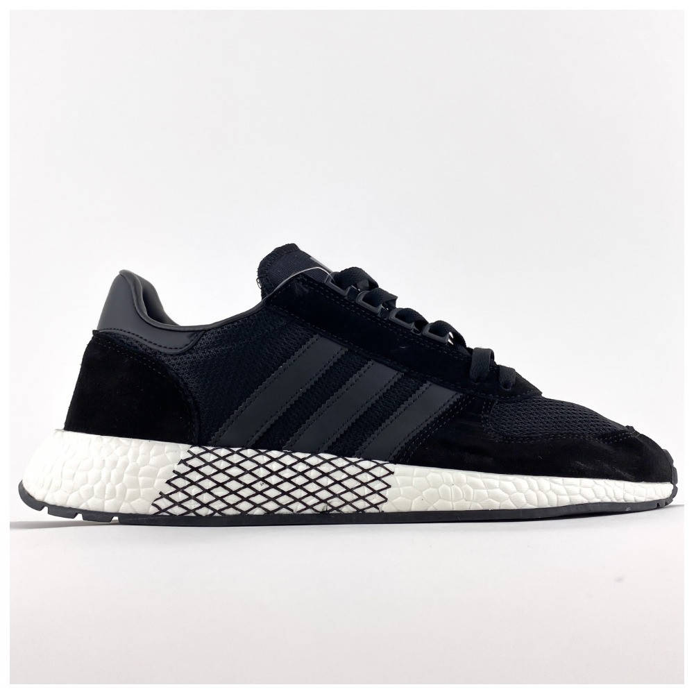 

Мужские / женские кроссовки Adidas Marathon Black White Tech, черно-белые кроссовки адидас маратон черные, Черно-белый