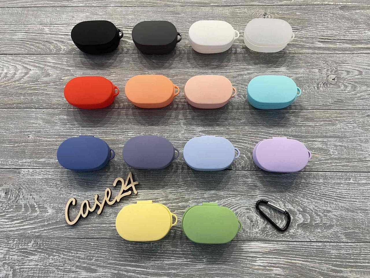 

Силиконовый чехол с карабином для Xiaomi AirDots (14 цветов), Разные цвета