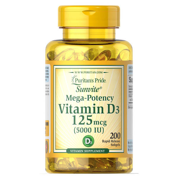 

Vitamin D3 5000 IU Puritan's Pride (200 капсул)