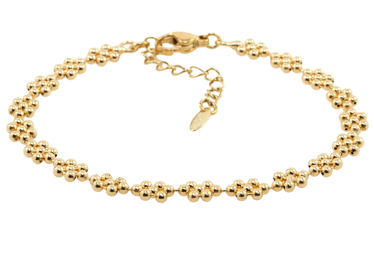 

Браслет Xuping Позолота 18K "Цветочки" длина с доп.цепочкой 17-20,5см х 5мм