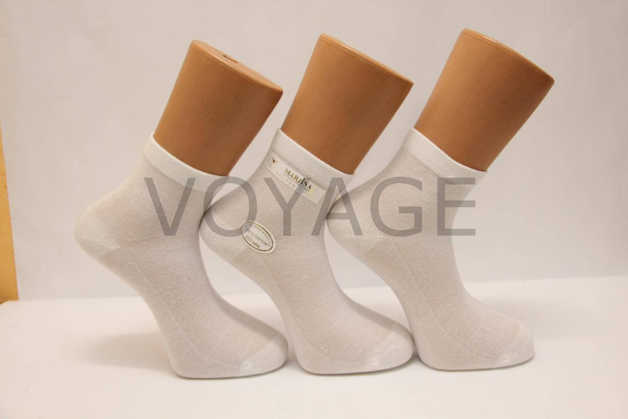 

Мужские носки средние с хлопка в сеточку МАРЖИНАЛ. 40-45 белый