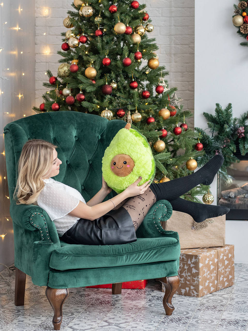 

Мягкая плюшевая игрушка Loveocado авокадо 45 см зеленый, Зелёный